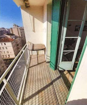 MARSEILLE 3EME, Appartement T3 62m², Balcon